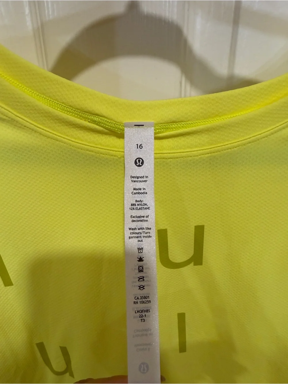 lululemon athletica Neon Yellow Crewneck Long Sleeve Top